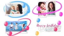 儿童生日快乐庆祝视频相册多彩元素动画展示照片幻灯片 AE模板 AE工程文件 Happy Birthday Opener