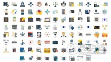 100个网络安全和数据库图标元素动画AE模板AE工程文件 100 Cyber Security & Database Icons