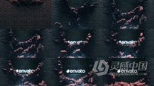 三维墙体崩塌砖块坠落标志显示LOGO动画 AE模板 AE工程文件 Falling Bricks Logo