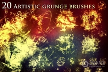 20种垃圾艺术抽象混乱涂鸦纹理PS笔刷 20 Artistic Grunge Brushes