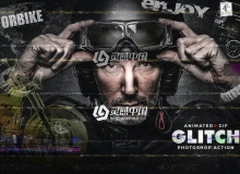 GIF信号干扰动画PS动作 Animated Glitch Photoshop Action